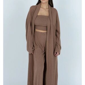 The Foxy Kind -Yacht Club Tube Top Cardigan Pant Set Sedona